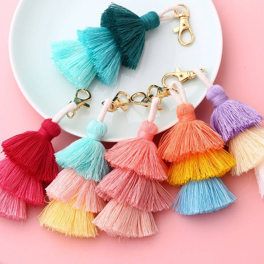 Bohemian Handmade Multi-Layer Tassel Keychain_CWAB5022