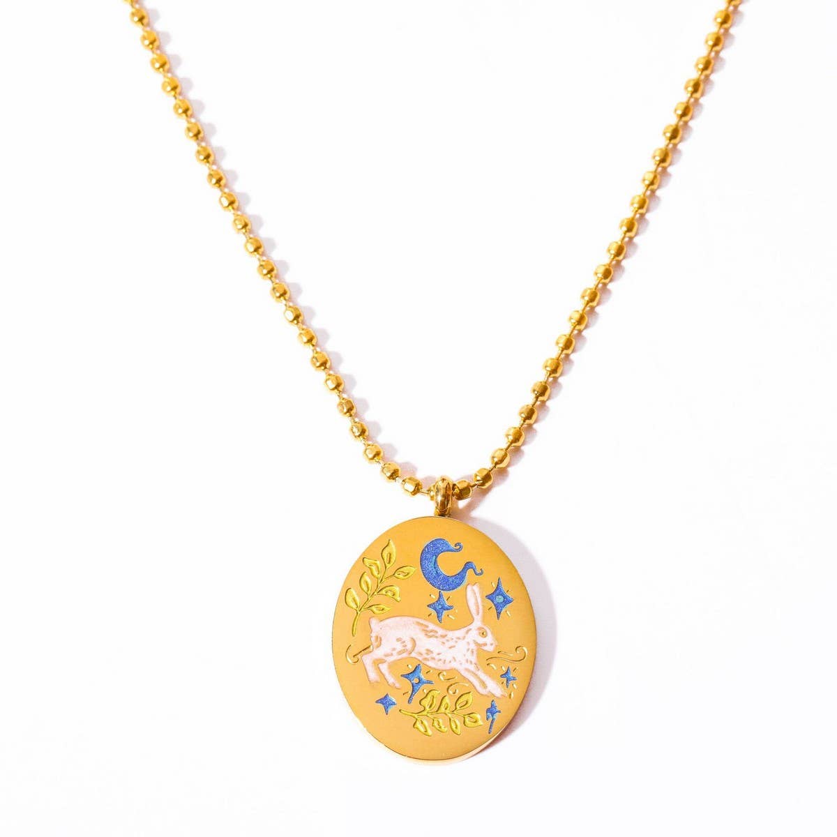 NEW HANDMADE RABBIT ELEMENT PAINTED NECKLACE