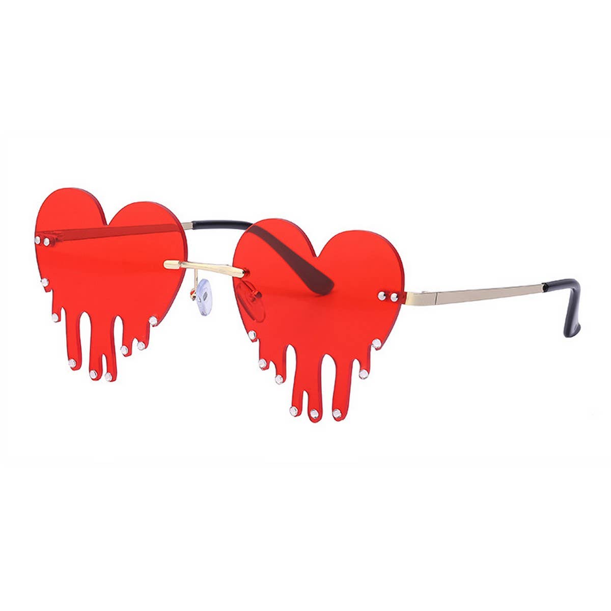 FASHIONABLE DIAMOND MELTING HEART SUNGLASSES