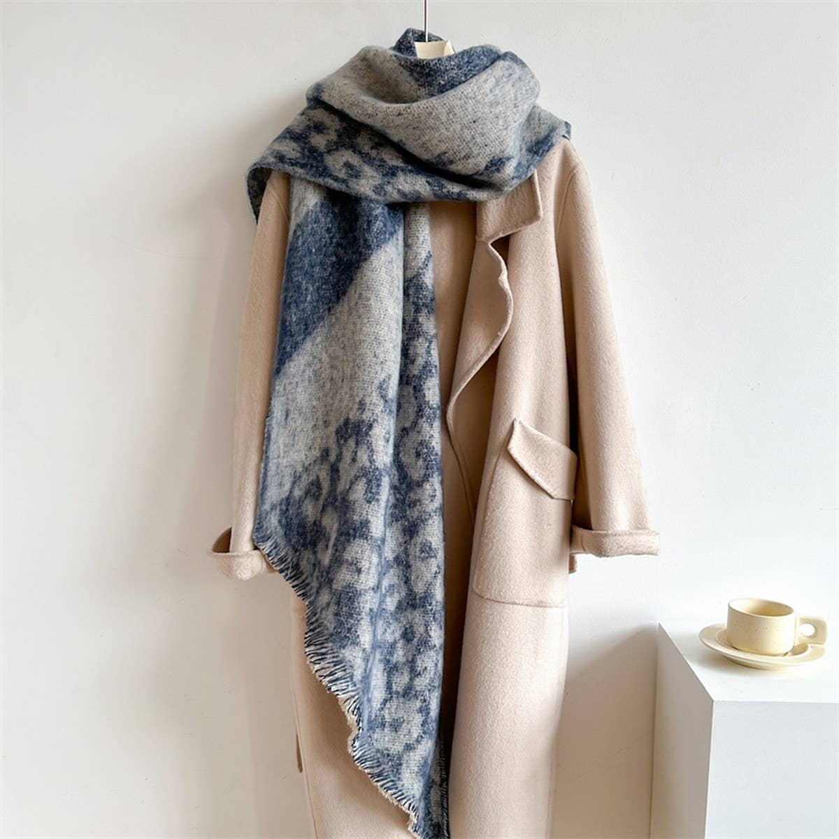 Leopard Print Fuzzy Scarf - Thick Warm for Women