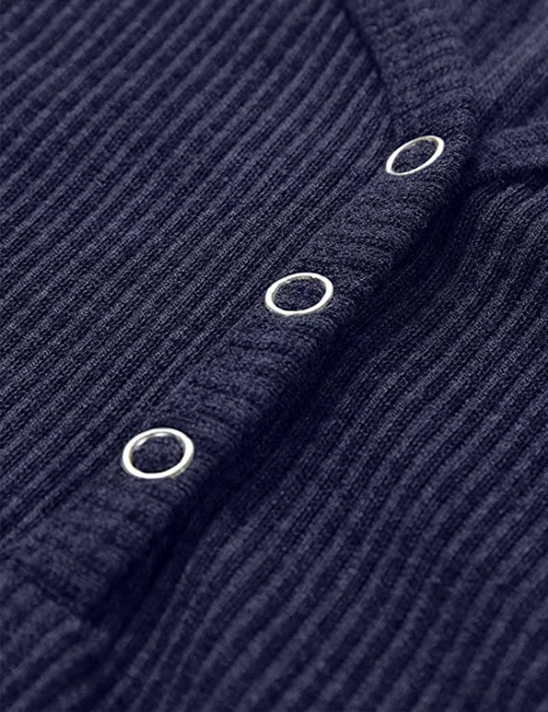 SOLID COLOR V-NECK BREASTED SLIM-FIT KNIT VEST