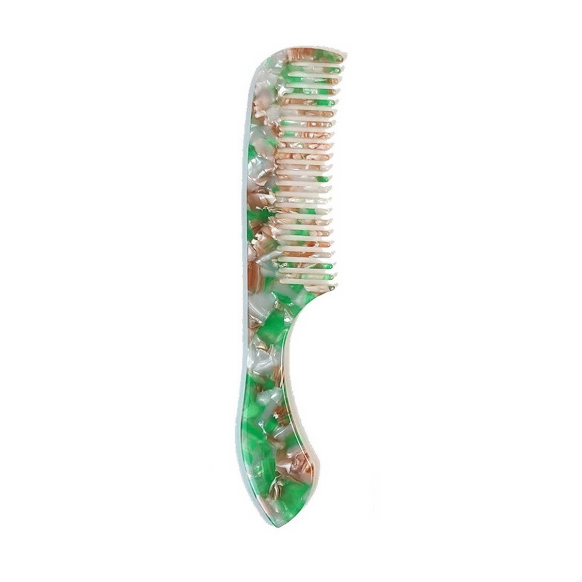 Comfortable Green Acetate Comb for Silky Hair