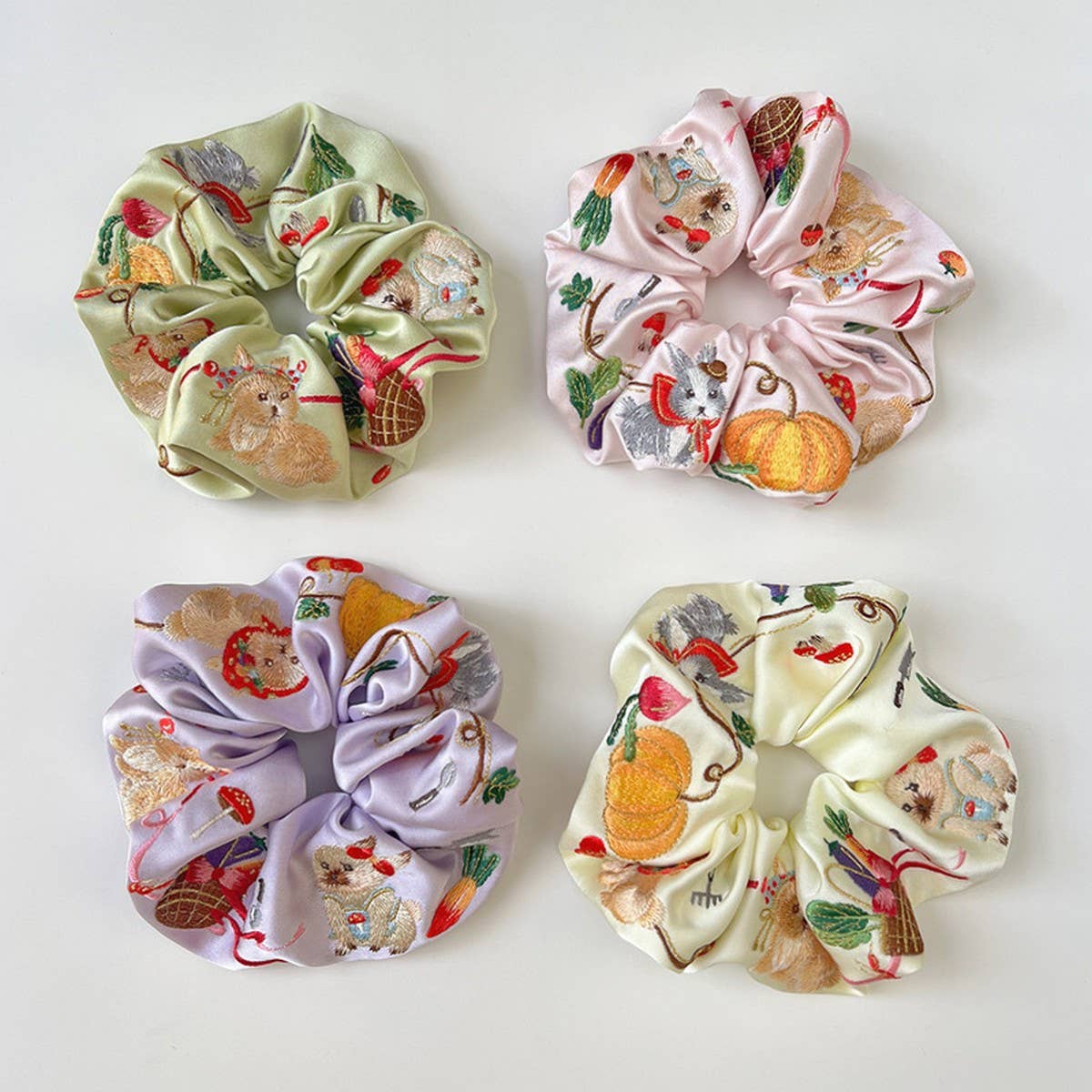 DESIGN SATIN CUTE EMBROIDERED BUNNY HAIRBAND