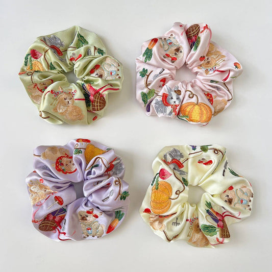 DESIGN SATIN CUTE EMBROIDERED BUNNY HAIRBAND