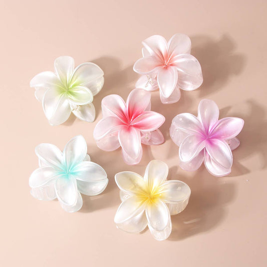 Pearlescent Flower Hair Claw - Gradient Chic Clip_CWAHA1044