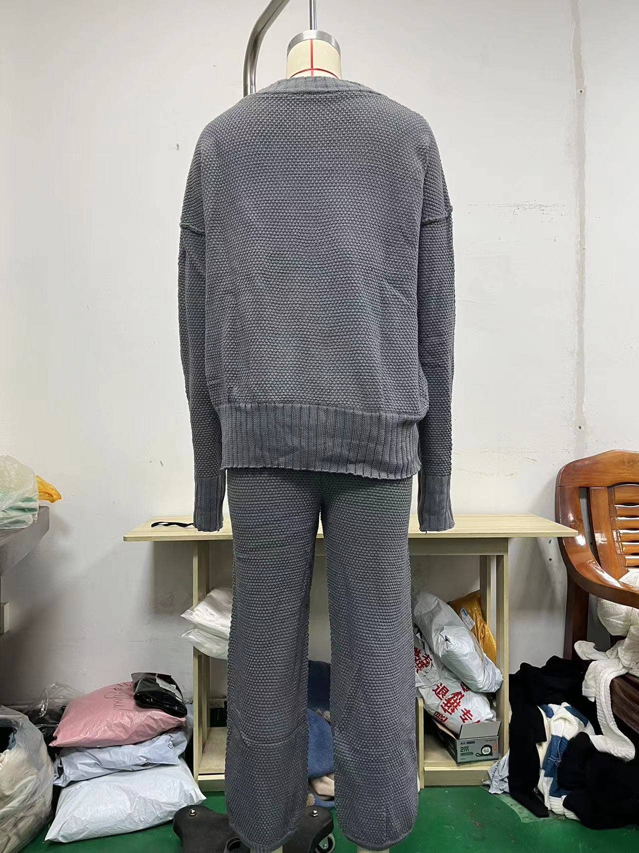 LOOSE CASUAL WIDE LEG SWEATSHIRT FASHION SUIT