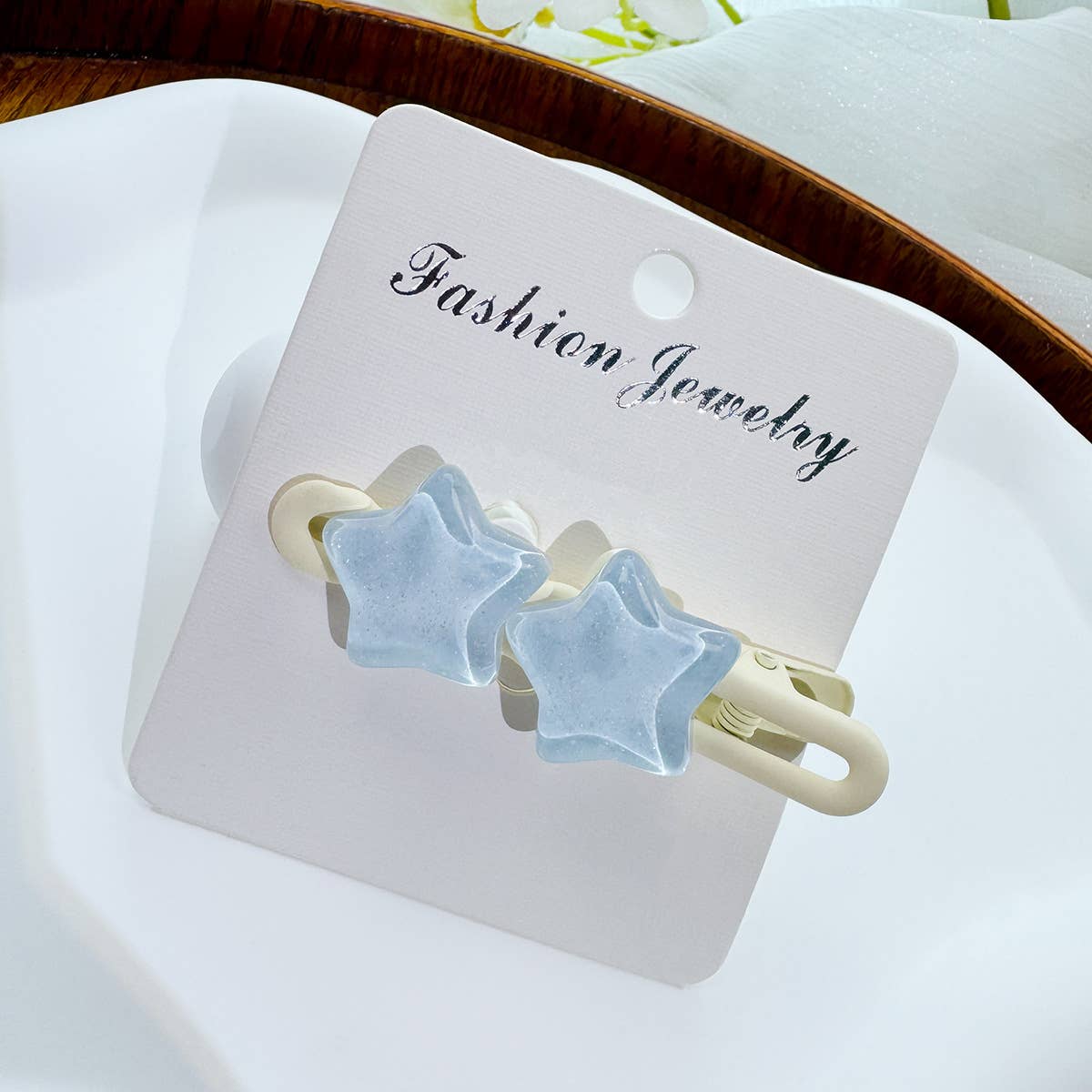 Cute transparent five-pointed star hair clips