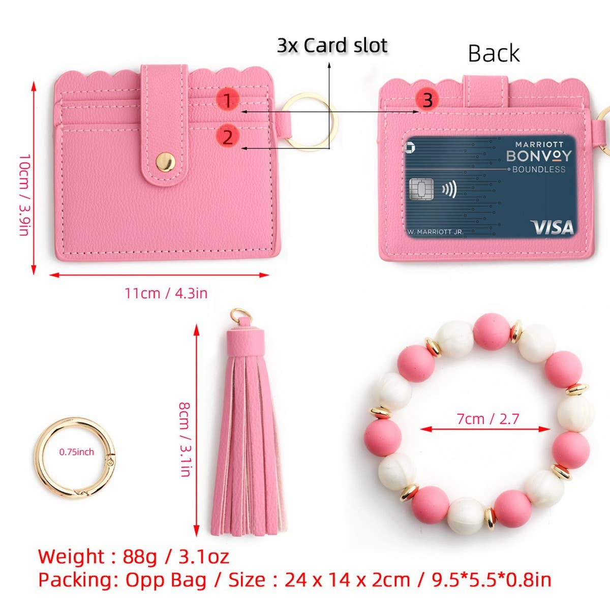 Colorful Silicone Bead Coin Purse with Cow Keychain_CWAB4952