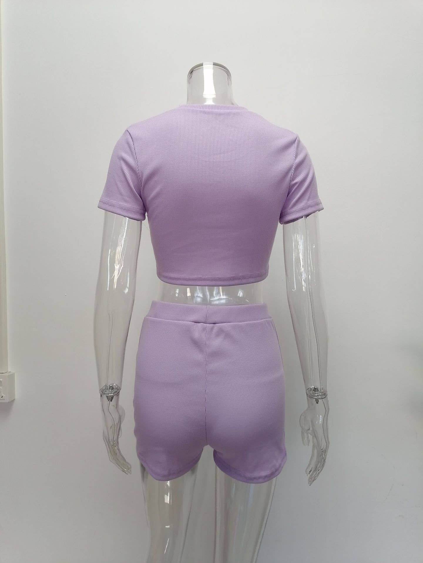 Sporty single-breasted cardigan and shorts set