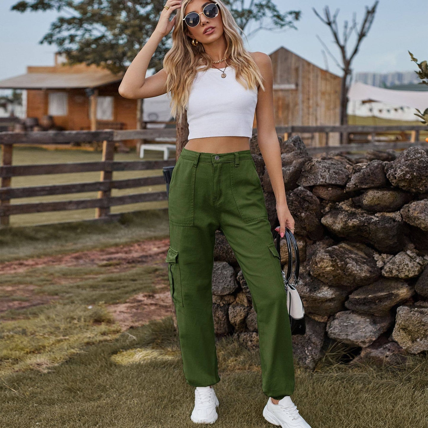 SEMI-ELASTIC PERSONALITY ALL-IN-ONE CARGO PANTS