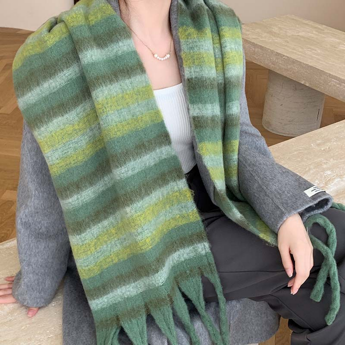 Plush AC Scarf ??Thick Soft Winter Wrap_CWASC2701