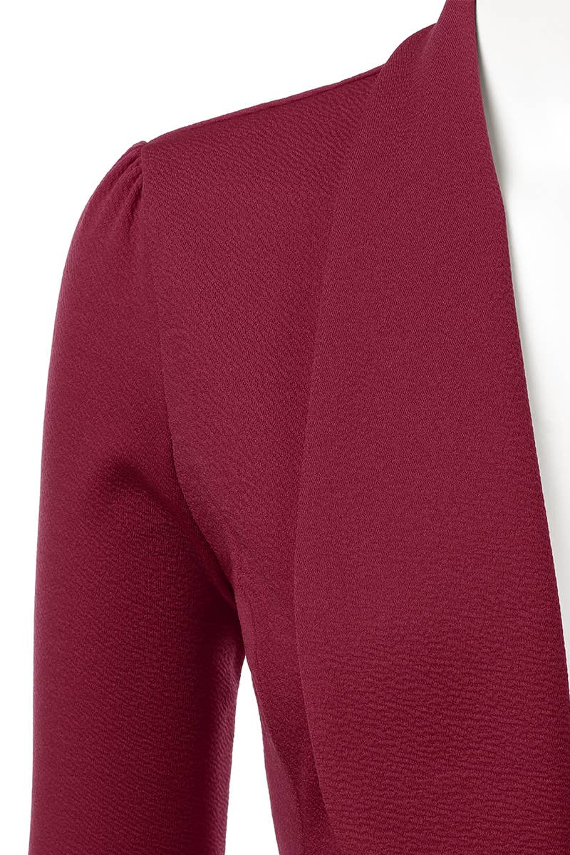 CWOBL089_Casual Work 3/4 Sleeve Open Front Blazer