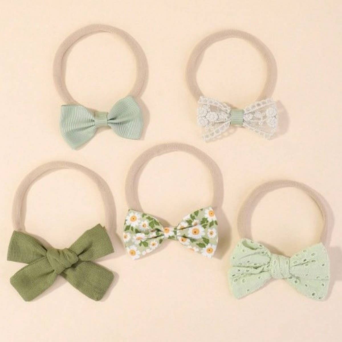 Baby Nylon Bow Headband Set ??Soft & No Mark_CWAHA6748