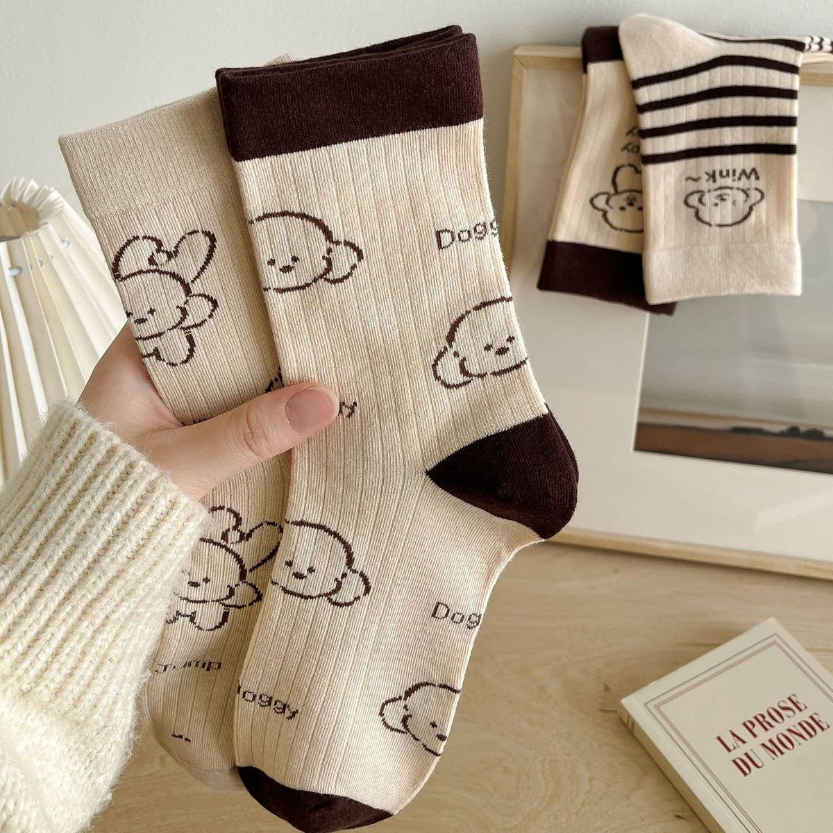 NEW AUTUMN MAILLARD CARTOON CUTE PUPPY SOCKS