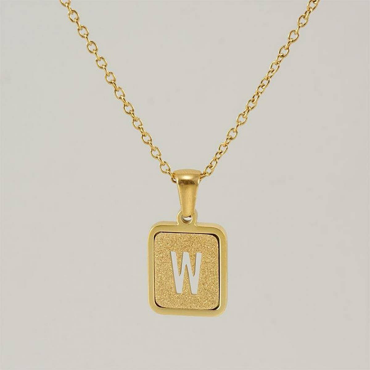 FASHION 26LETTER STAINLESS STEEL PENDANT NECKLACE_CWAJE0678