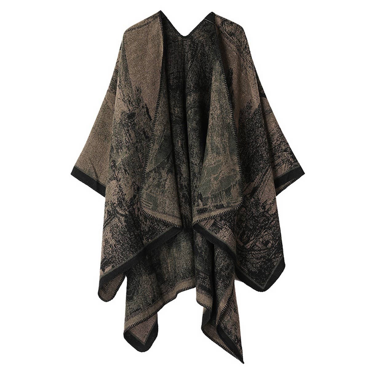 CAPE DARK DOUBLE-SIDED WARM OUTER WEAR THICK SHAWL_CWASC2126