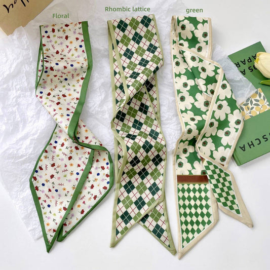 GREEN FRESH PROFESSIONAL SCARF AND RIBBON