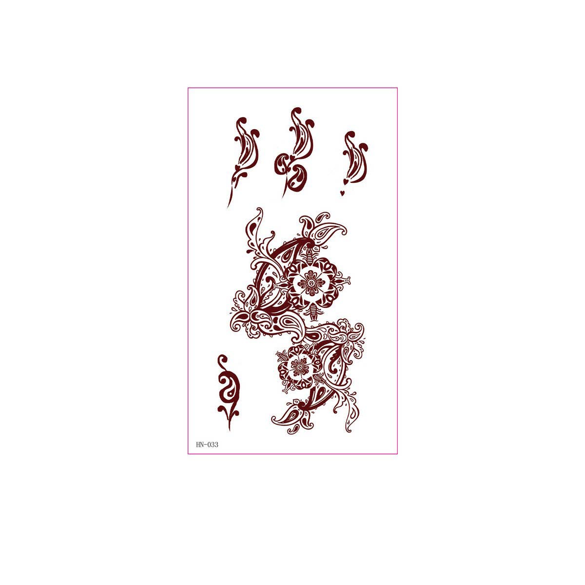 Realistic Brown Henna Tattoo Stickers Waterproof_CWMM8347