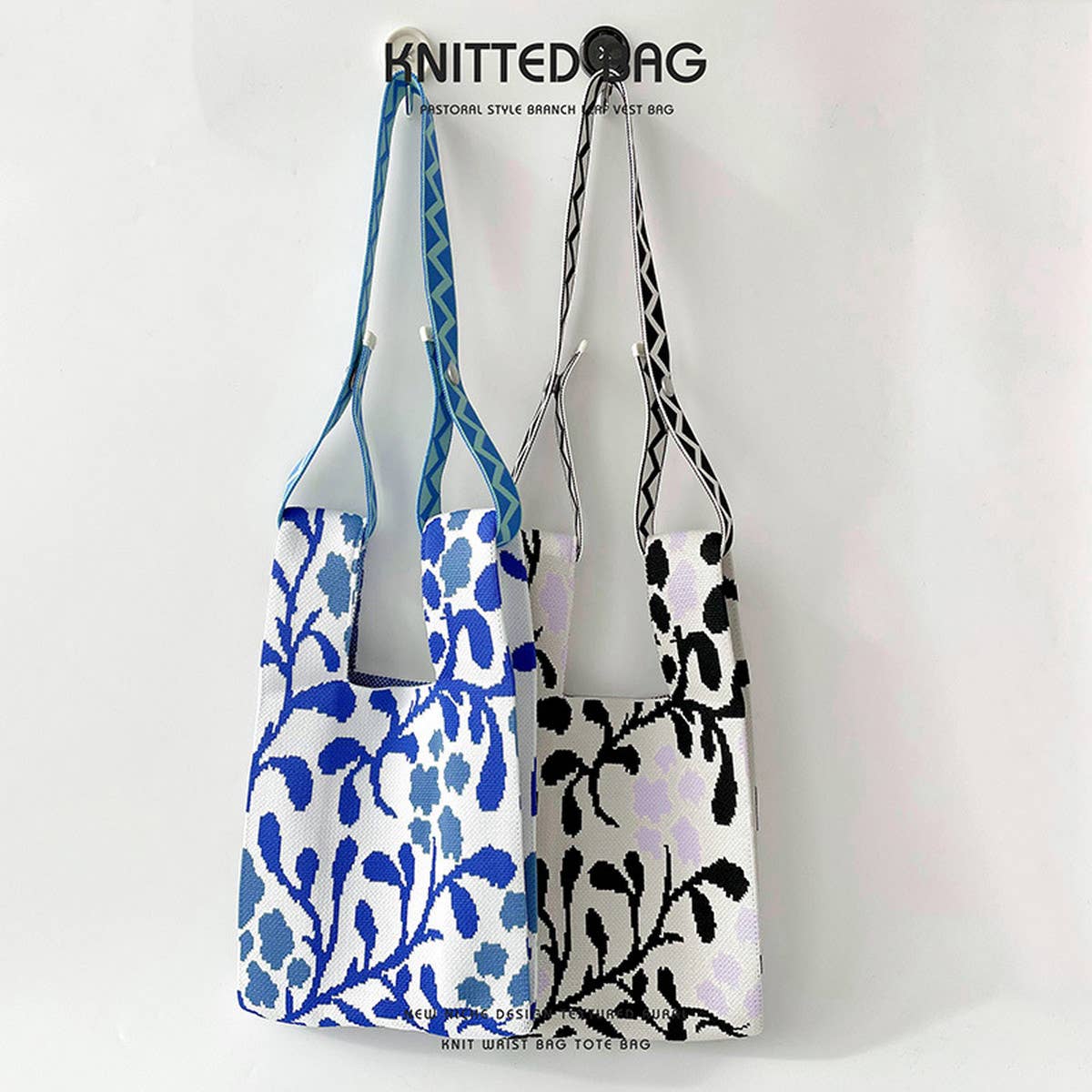 FLORAL LARGE CAPACITY KNITTED SHOULDER TOTE BAG_CWAB1517