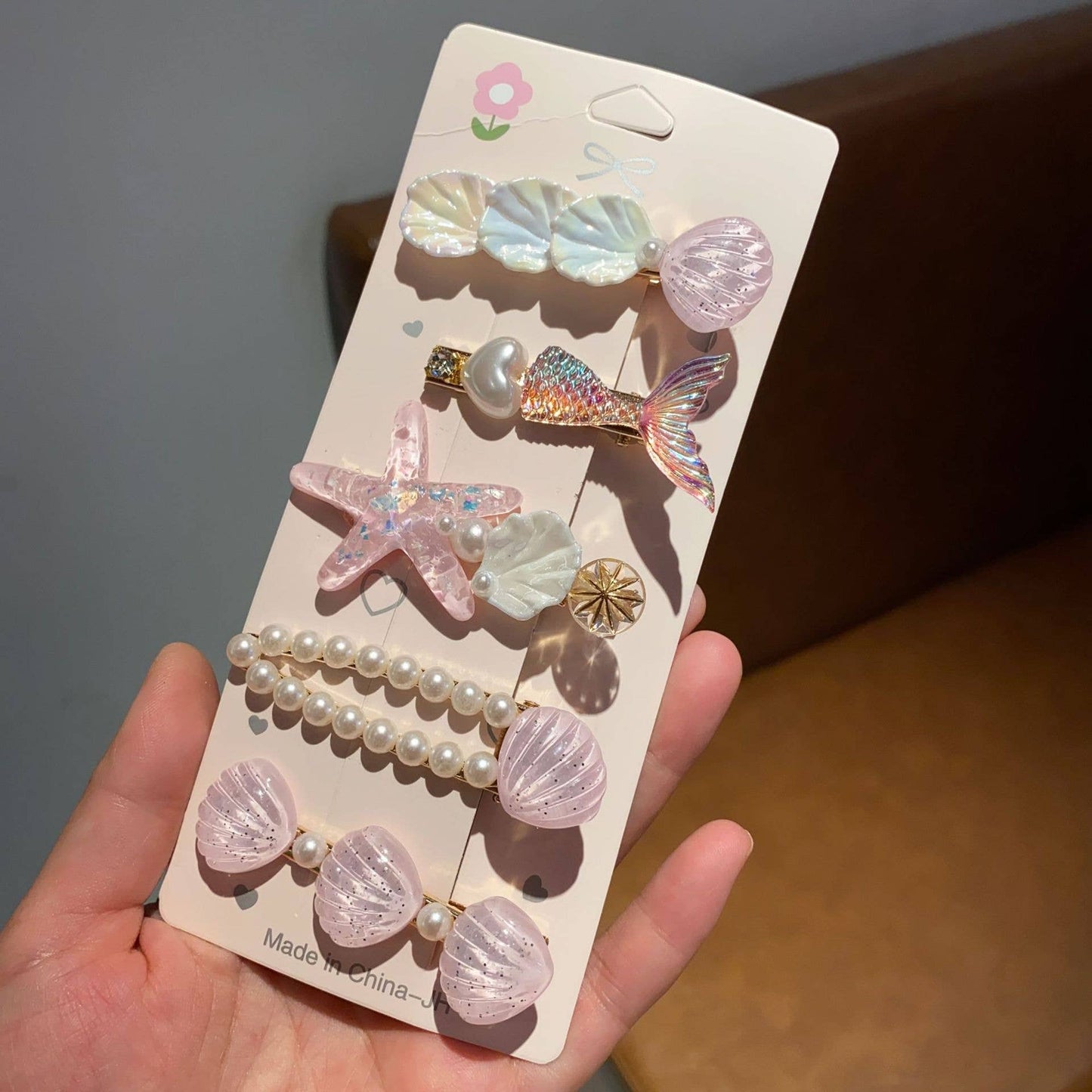 Starfish shell hair clip Liu seaside clip girl hair accessor