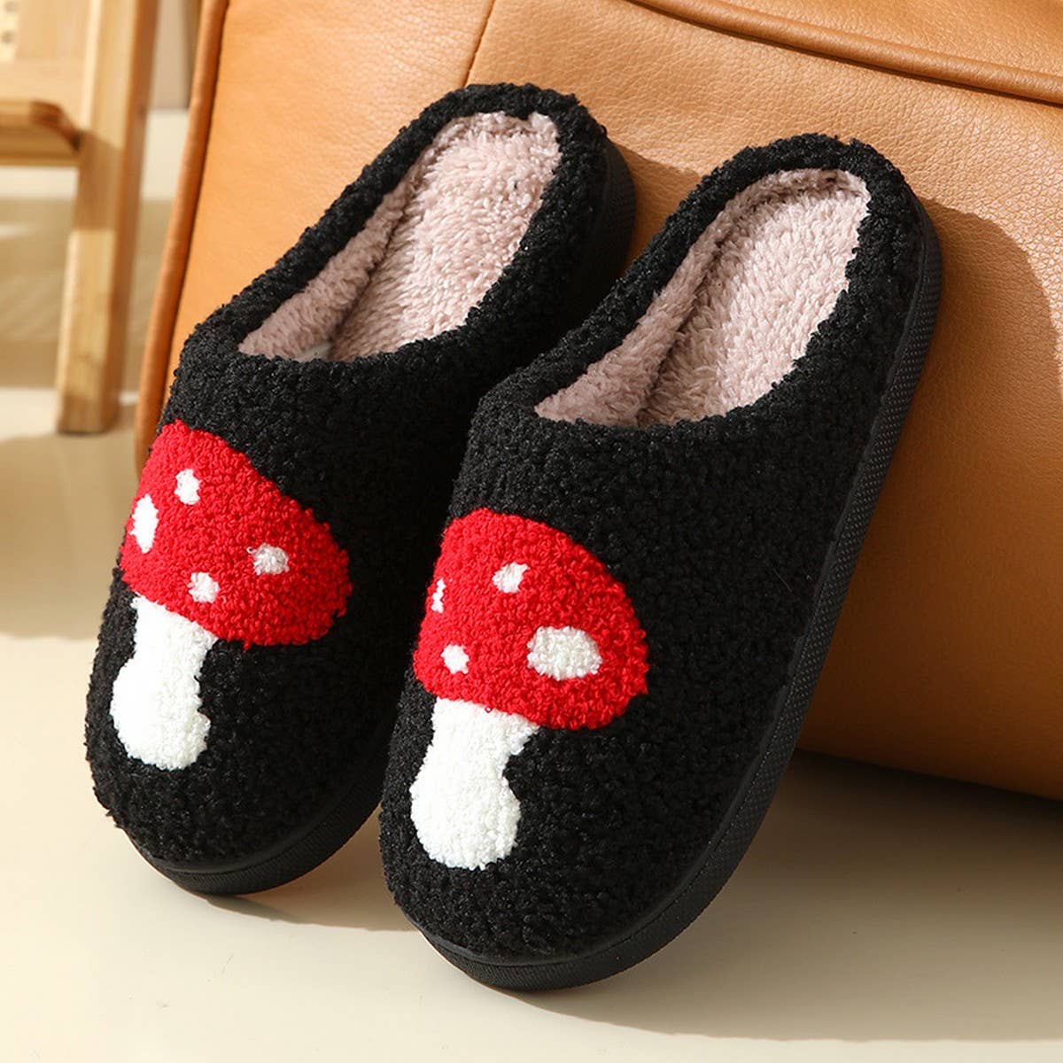 HOME LOVE PATTERN NON-SLIP COTTON SLIPPERS