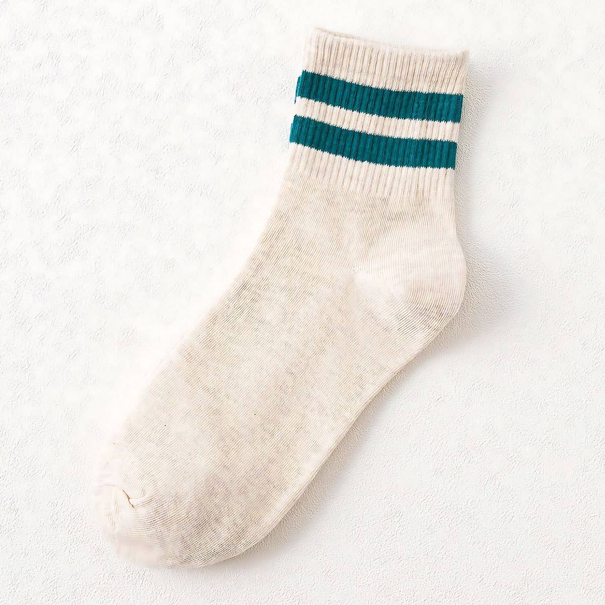 2-Stripe Cotton Mid Socks for Women, Wholesale_CWMS070