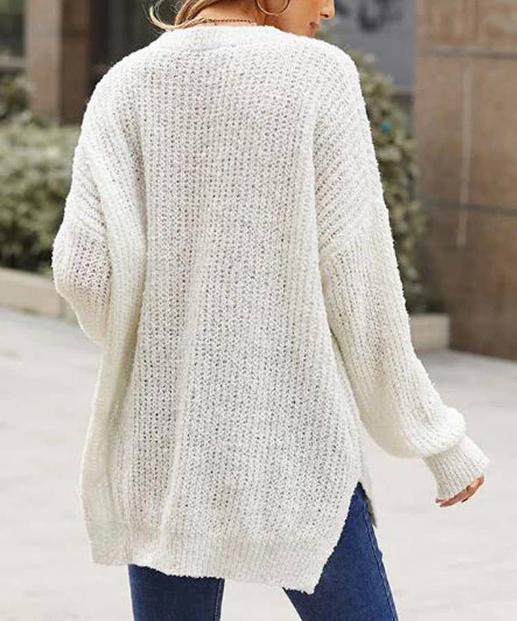 SIMPLE SOLID COLOR LOOSE COMMUTER SWEATER