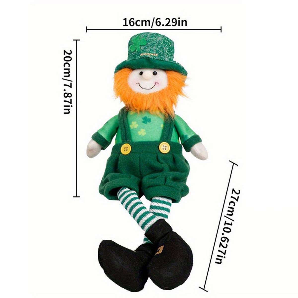 ST. PATRICK'S DAY LONG-LEGGED RUDOLPH DOLL ORNAMENT_CWMM3440
