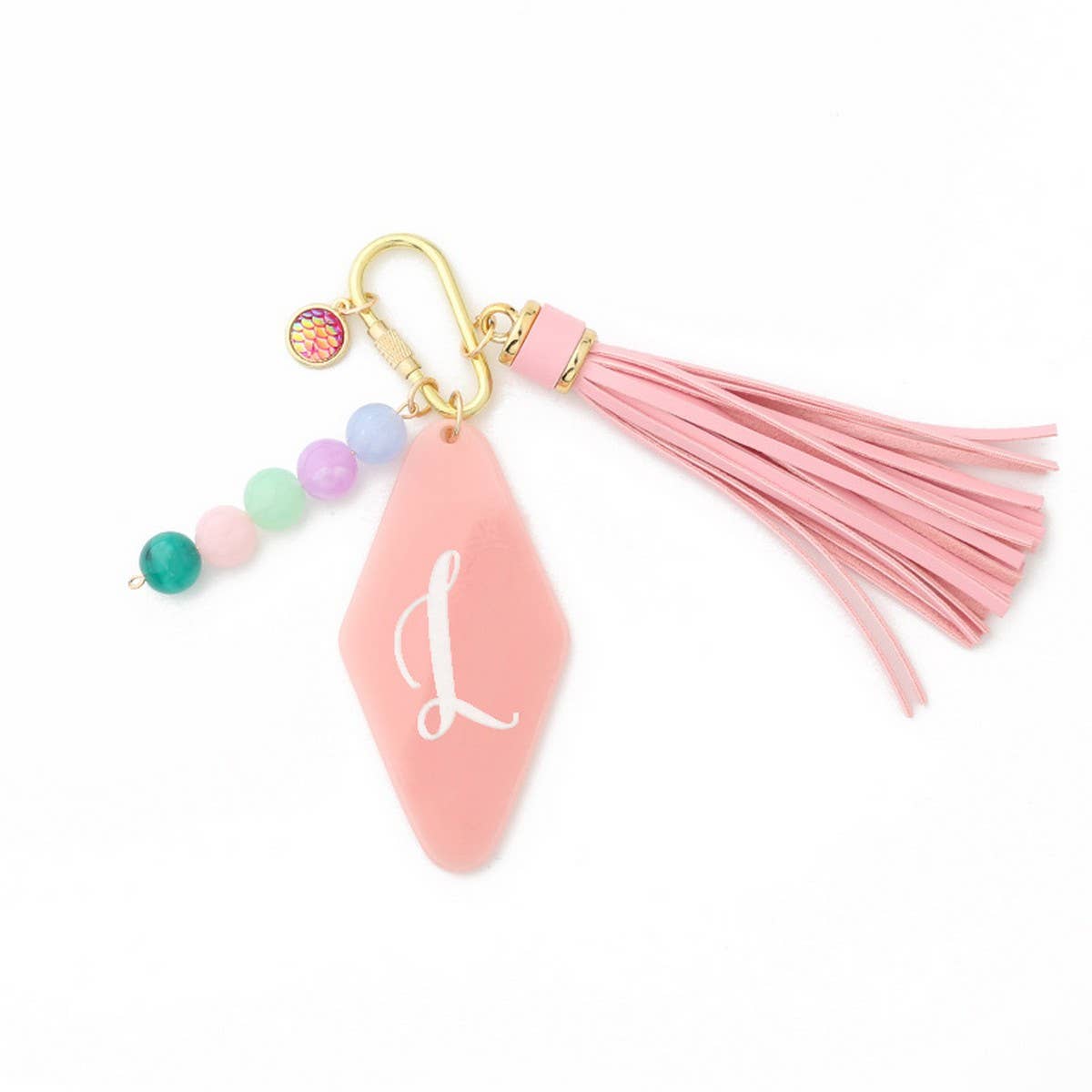 Geometric Acrylic Letter Bag Charm Keychain