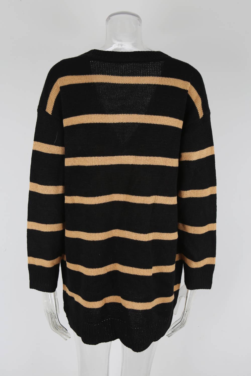 Simple and versatile button striped coat