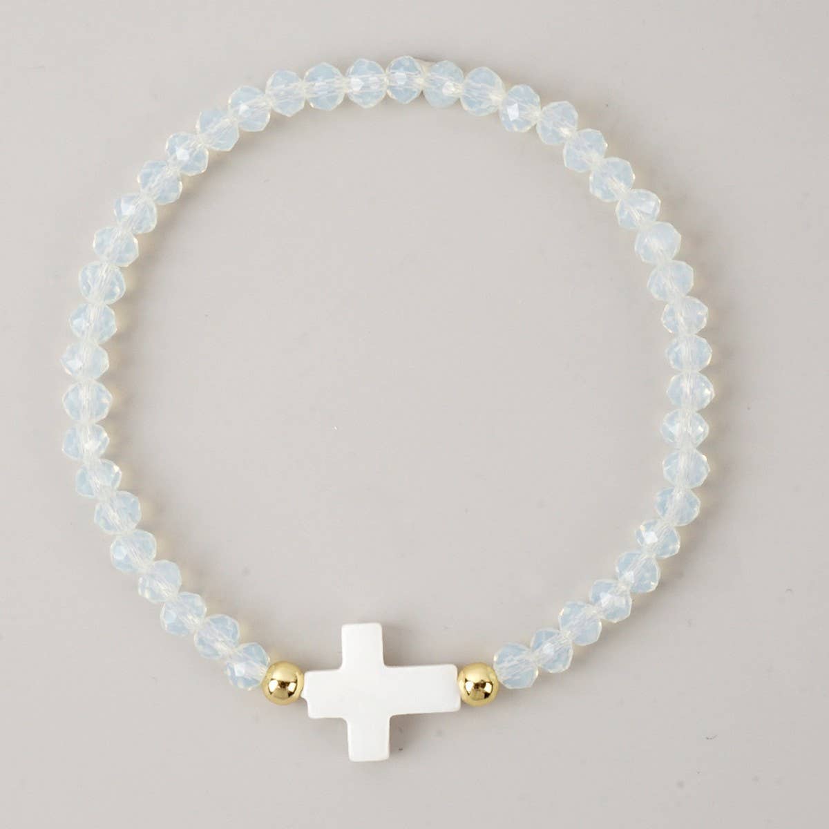 CROSS COLORED CRYSTAL HANDMADE BRACELET