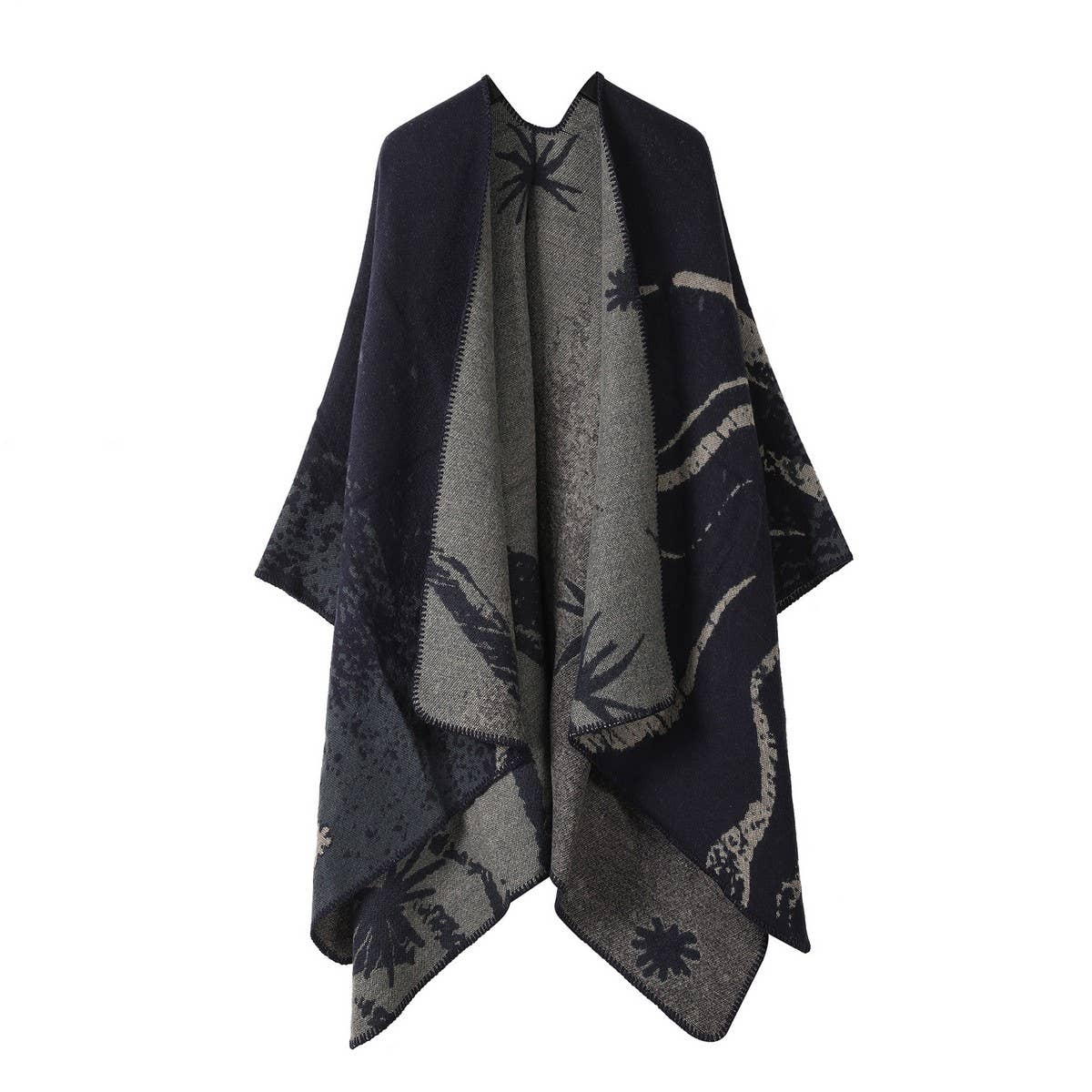 CAPE DARK DOUBLE-SIDED WARM OUTER WEAR THICK SHAWL_CWASC2120