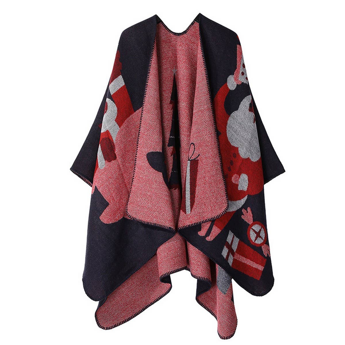 CAPE IMITATION CASHMERE SLIT THICKENED CAPE_CWASC2216