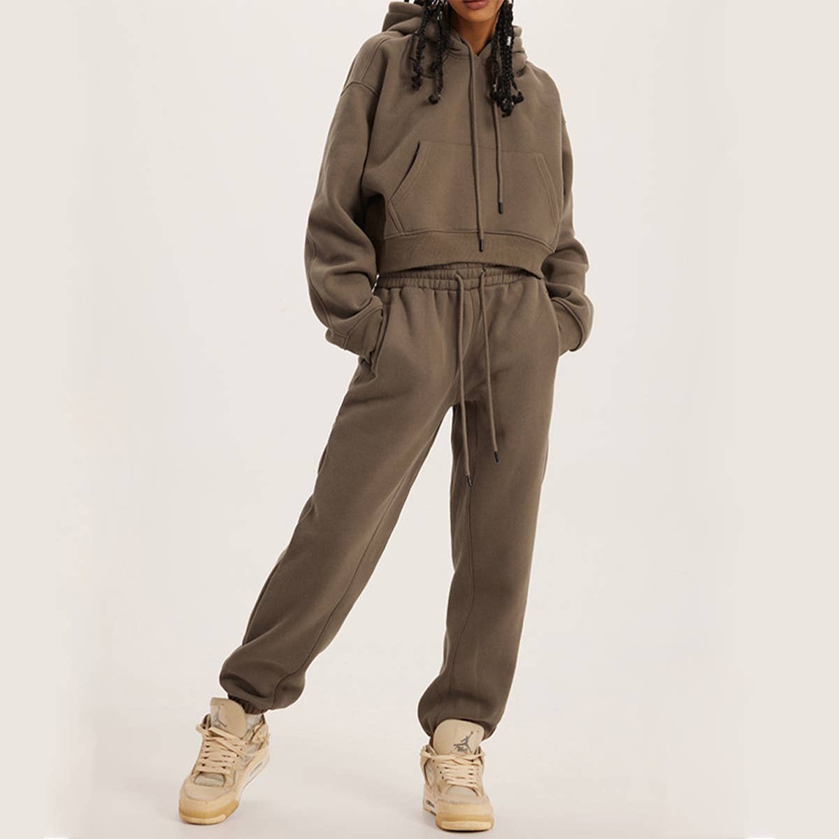 HOODED LONG-SLEEVED TOP HOODIE SET OF TWO SETS