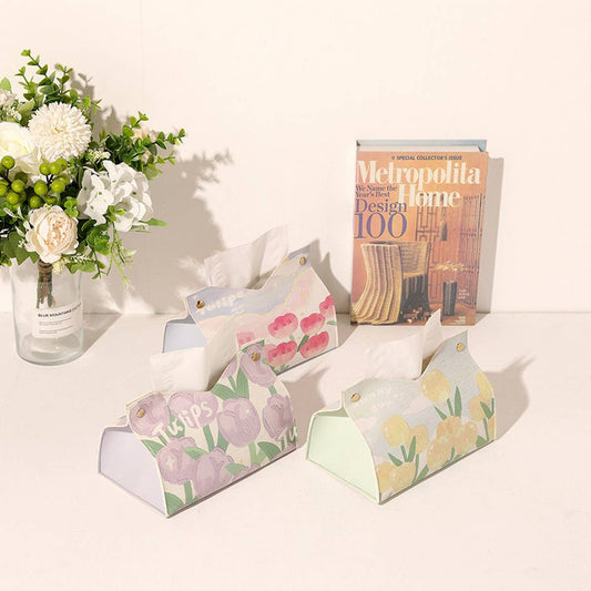 NEW HOME CAR GIRLY TEA TULIP NAPKIN STORAGE BOX