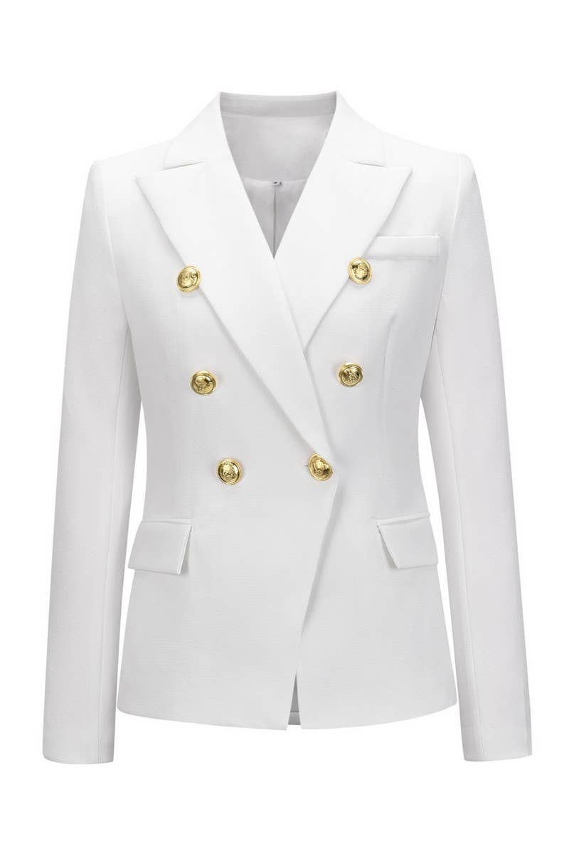 CWOCO0955_SOLID COLOR DOUBLE-BREASTED SHORT SUIT COATS