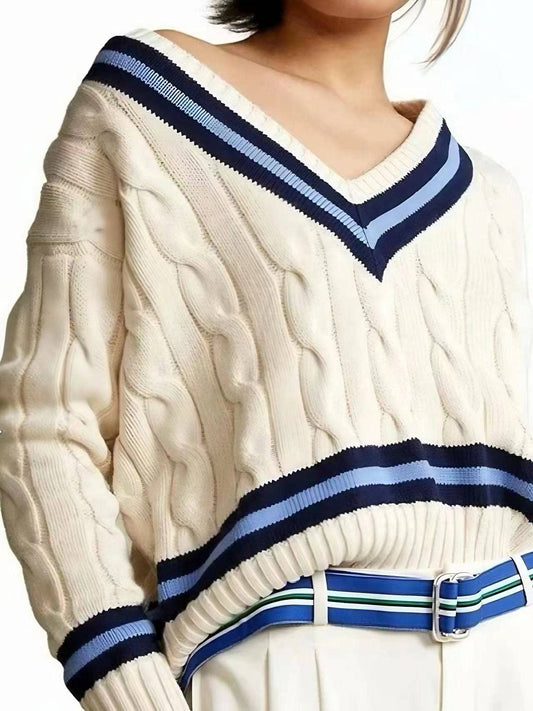 SLOUCHY STREET TWIST V-NECK SWEATER KNIT