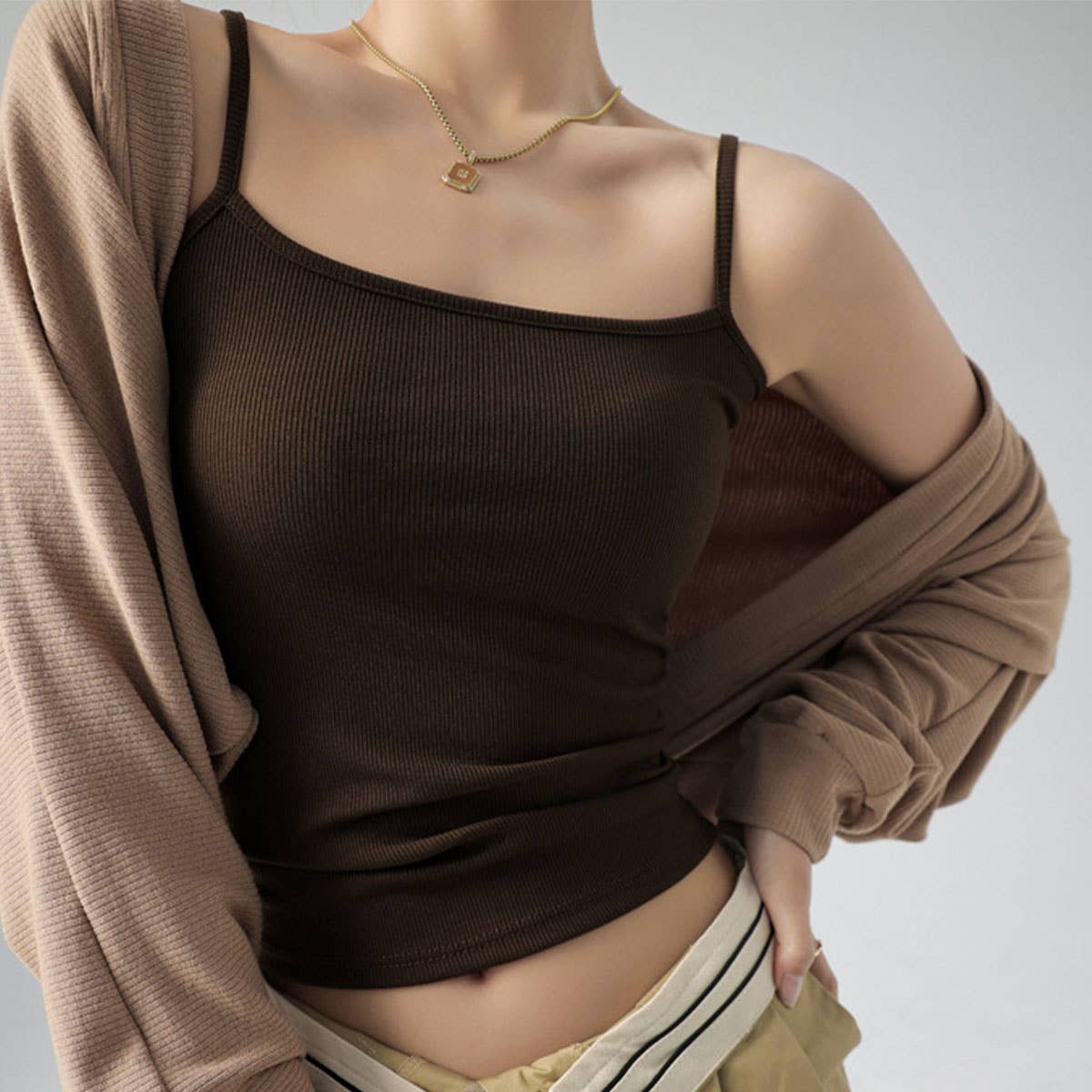 Essential Basic Ribbed Camisole Top In 7 Colors