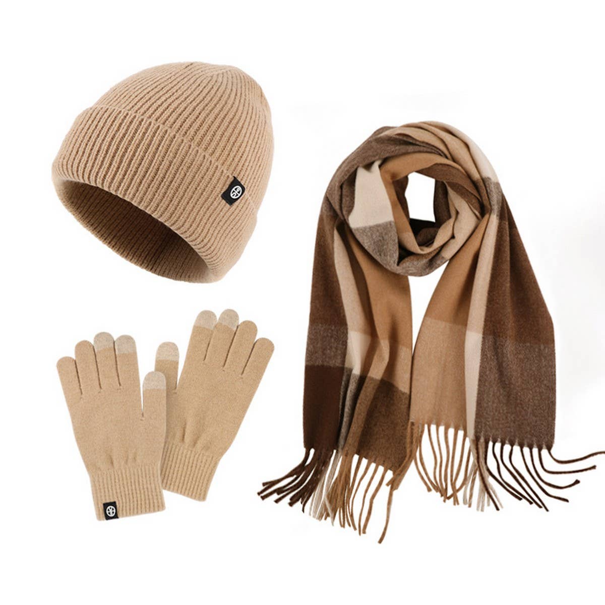 WINTER SHAWL COLD-PROOF THICKENED KNITTED SUIT