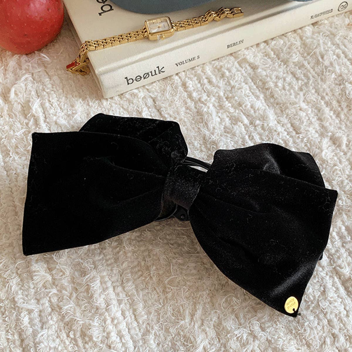 PLUS VELOUR BOW HAIRCLIP_CWAHA0864