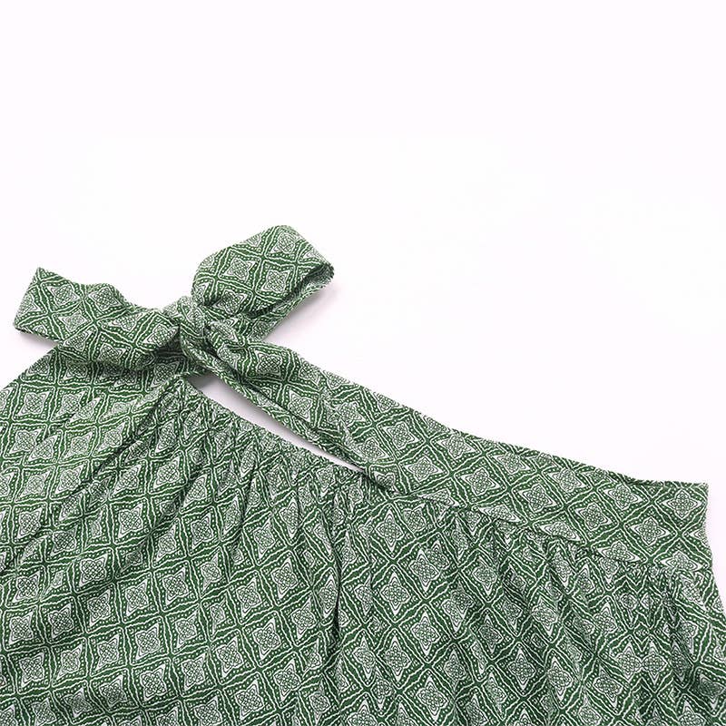 Lace-up high-waisted casual wide-leg trousers