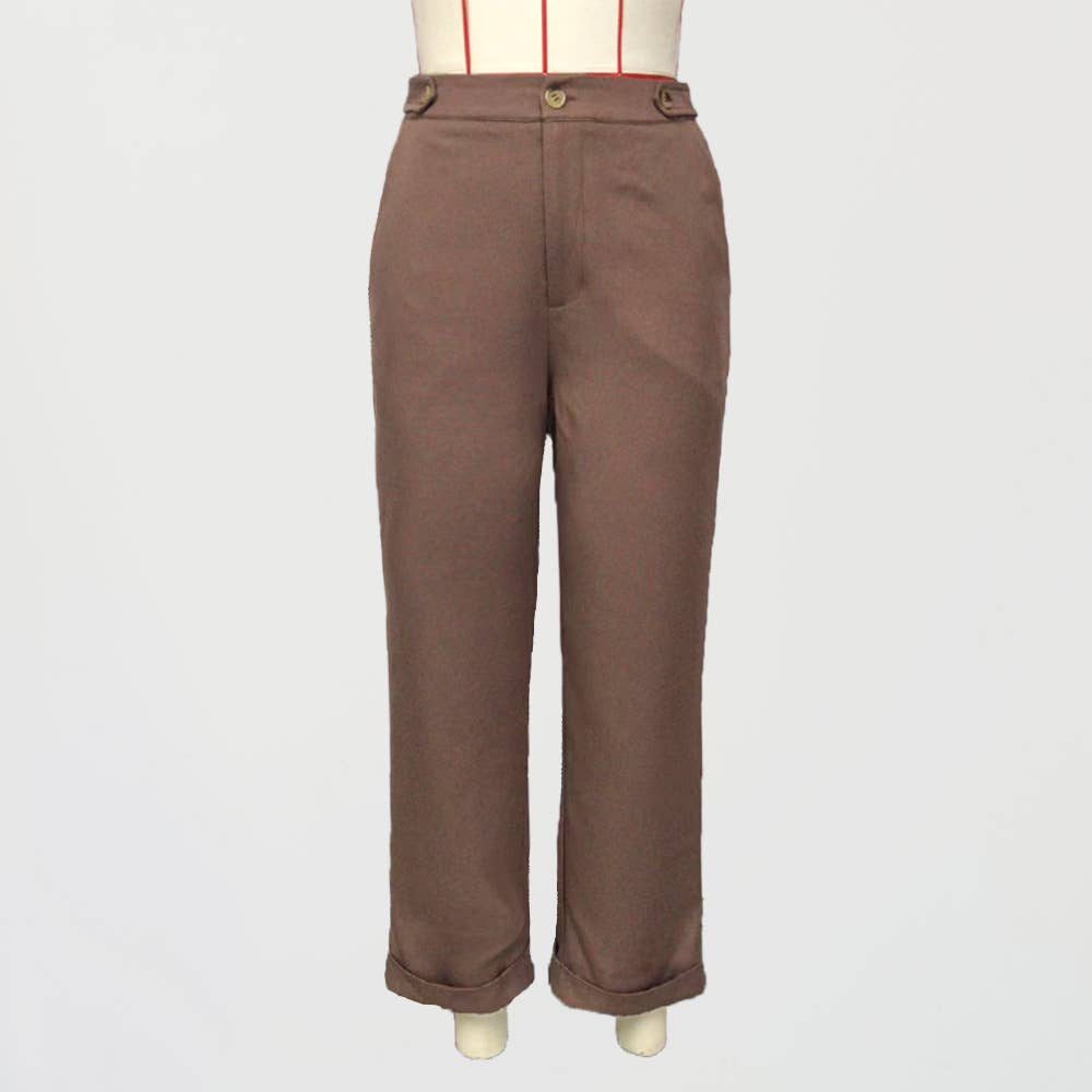 High-waisted casual loose straight-leg pants