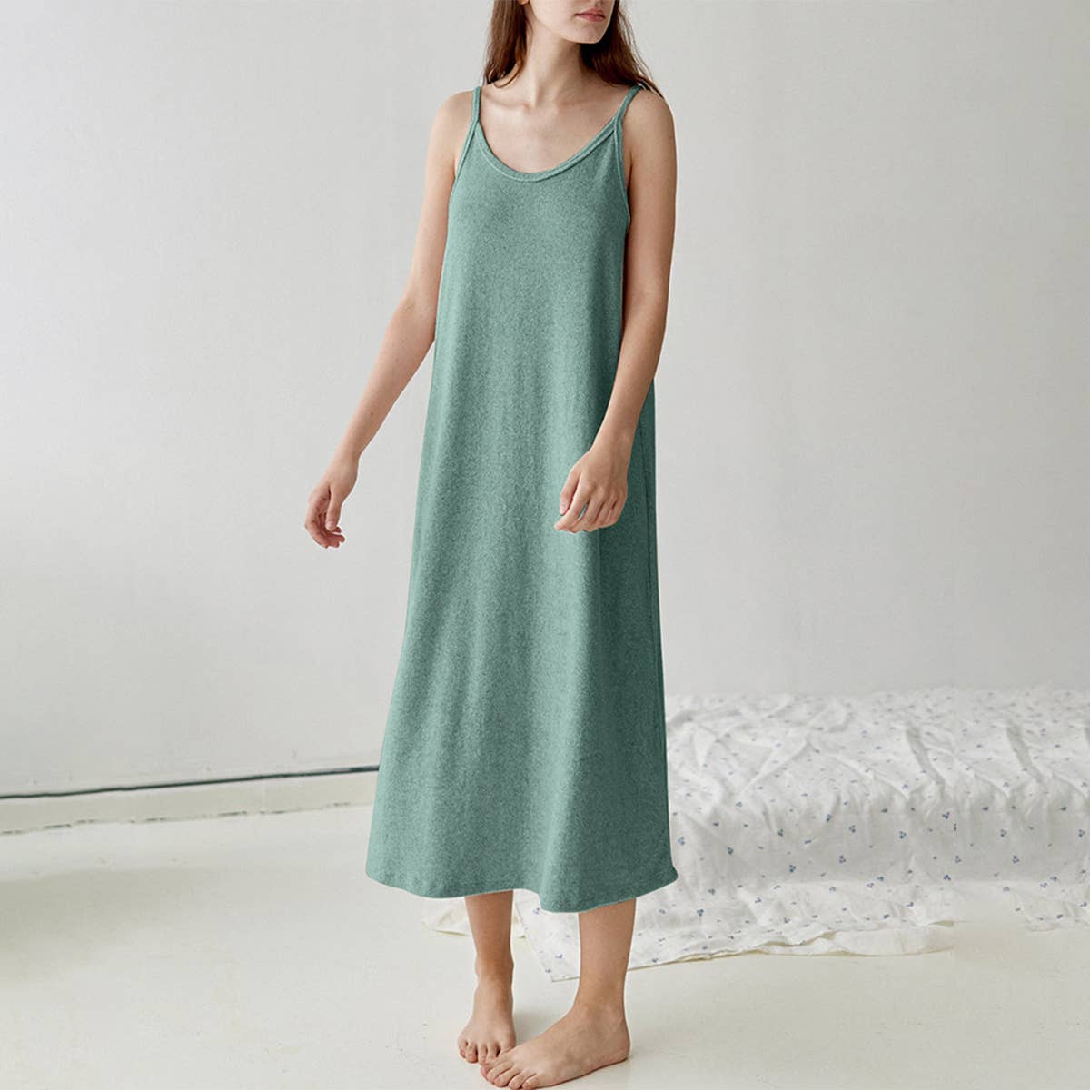 LARGE U-NECK TERRY CLOTH FLUFFY HOME WEAR PAJAMAS