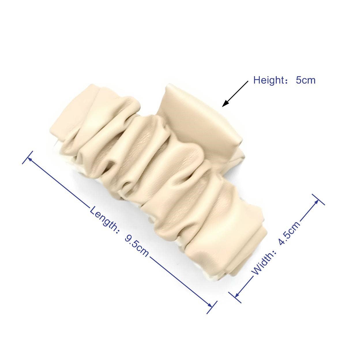 Solid Color Ruched Wave PU Leather Hair Clip_CWAHA6374