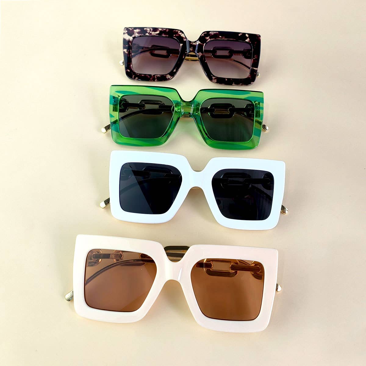 SQUARE FRAME CHAIN FASHION METAL SUNGLASSES WOMEN_CWASG0280