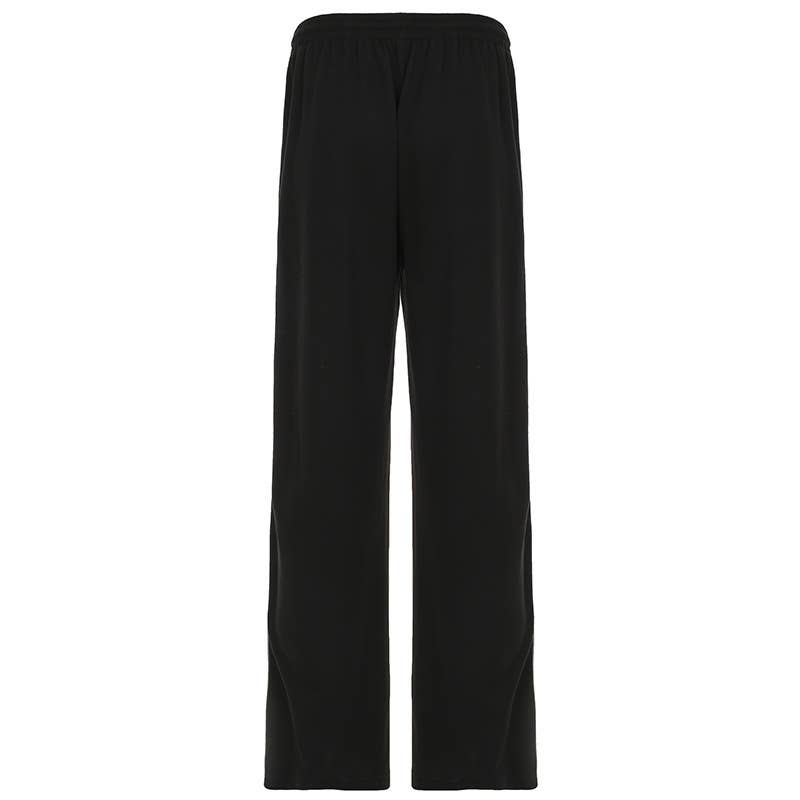 SPORTS LOOSE LACE-UP ELASTIC-WAIST CASUAL PANTS