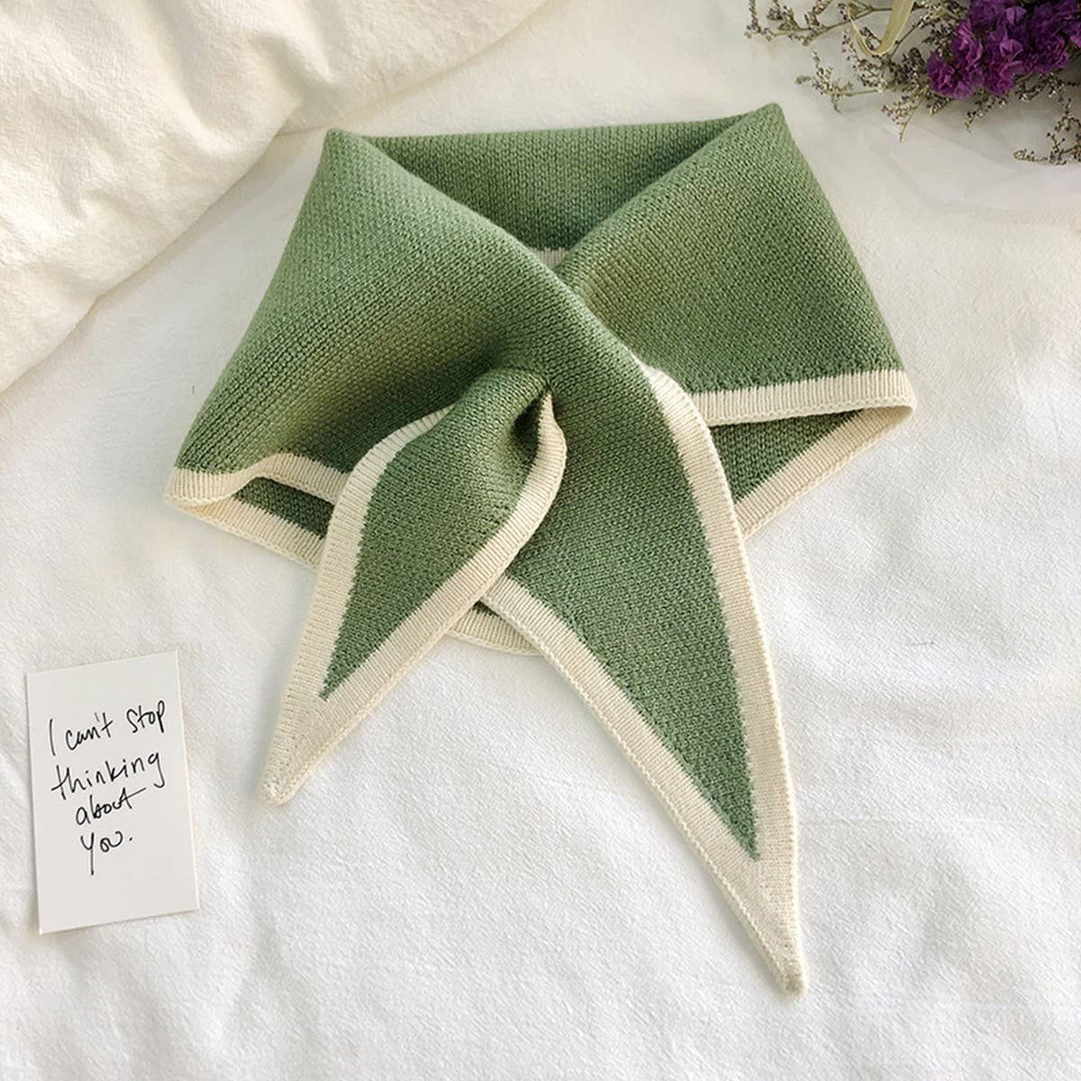 Knit Triangle Scarf for Women?™s Winter Neck Wrap