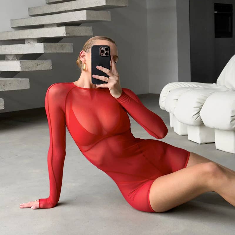 Mesh Backless High Waist Jumpsuit