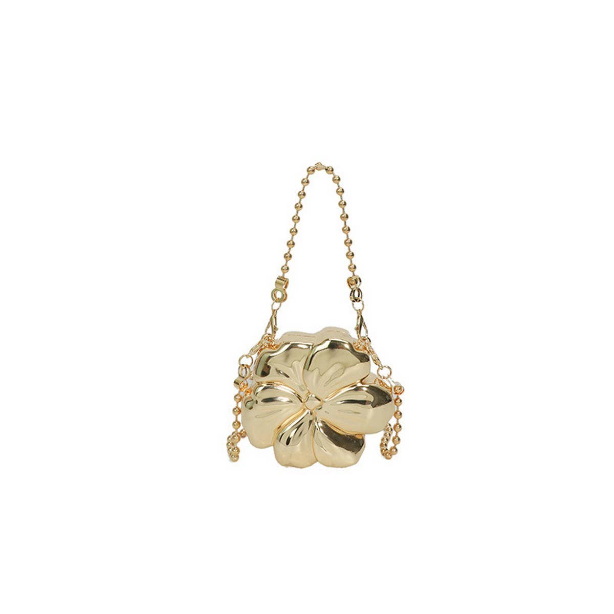 FLOWER SHAPED CLUTCH BAG METAL SHOULDER BAG_CWAB3241
