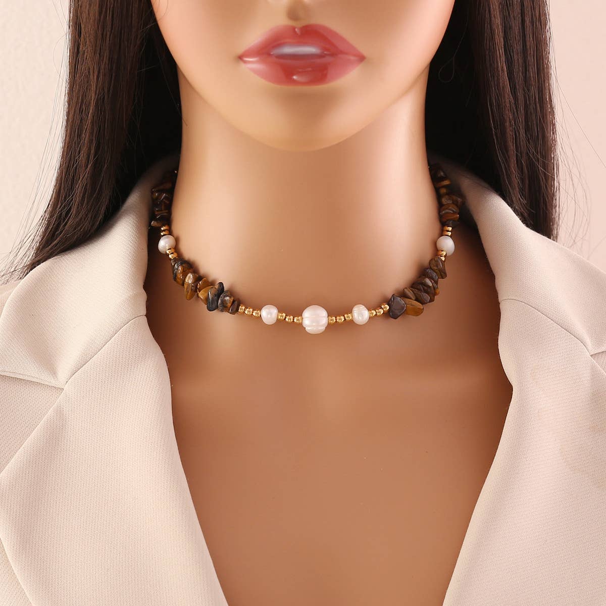 FASHION HANDMADE PEARL NATURAL STONE NECKLACE_CWAJE0640